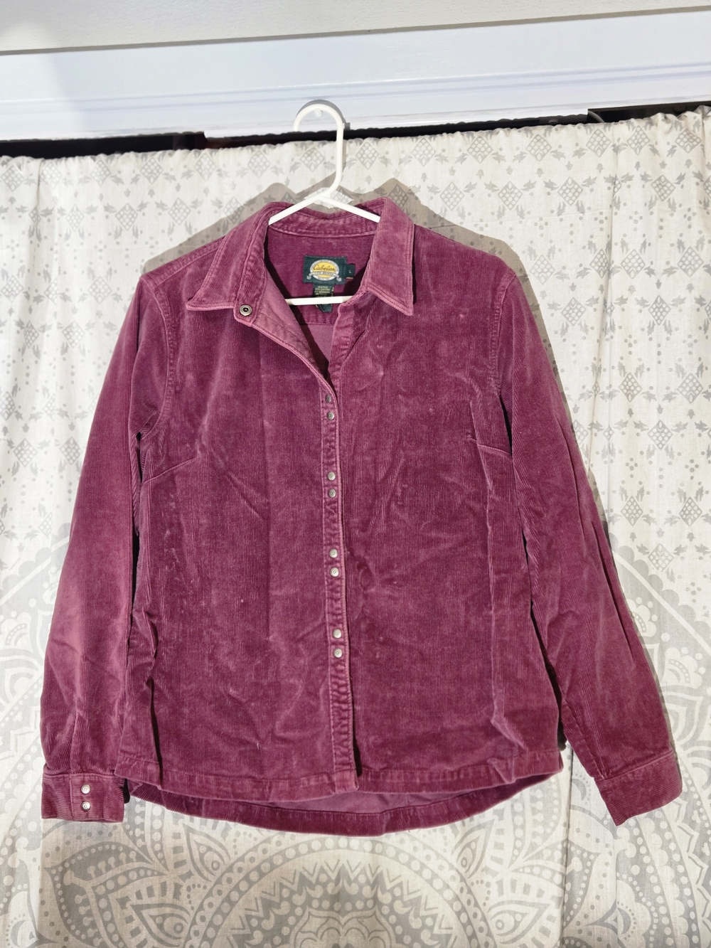 Cabela's Vintage Cozy Plum Corduroy Snap-Down Shirt/Jacket (Shaket)